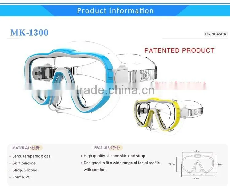 Frameless Mask for Scuba Diving and Snorkeling (MK1300)