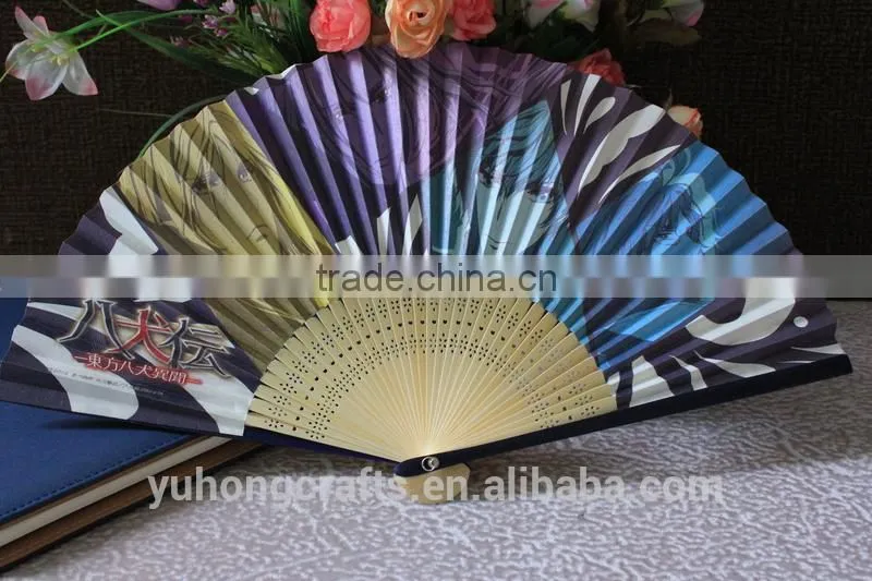 Best selling bamboo paper fan with two sides printing