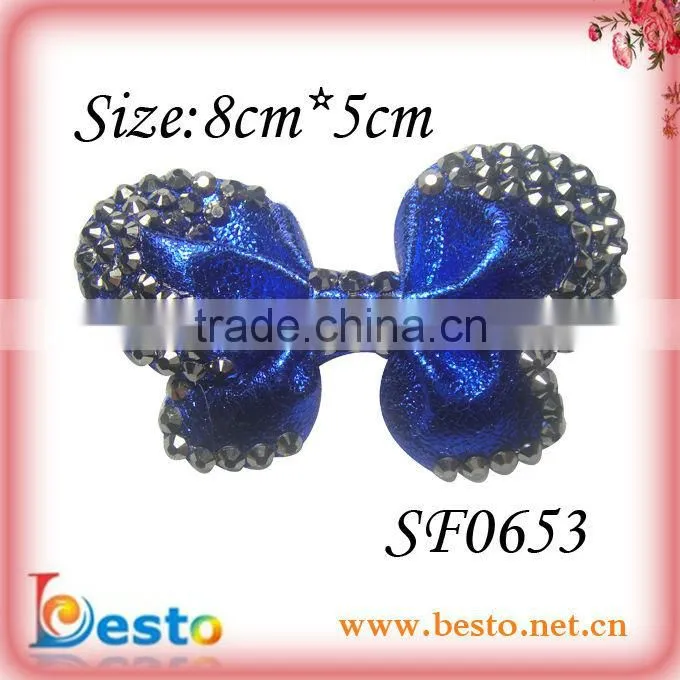 SF0653 Handmade magnetic shine blue sequin butterfly hair accessories