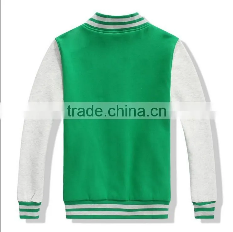 Hot Sale Oem Service China Wholesale Men Fleece Baseball Coat Jacket Button Custom Print
