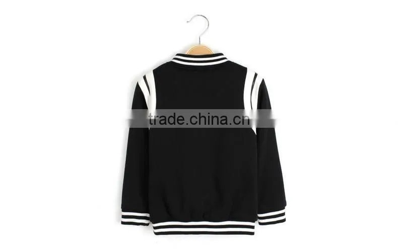 children boys striped sleeve and hem fleece jacket