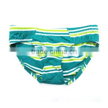 2015 fashion green linear style for 100% cotton boy briefs