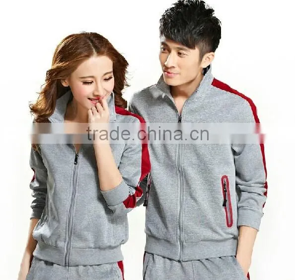 High Quality Cheap Unisex Fleece Jacket without Hood ,Bulk Full Zip Piping Long Hoodie Sweatshirt