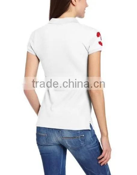 Girls Solid Color 100 polyester polo shirts with Brand Logo Customized