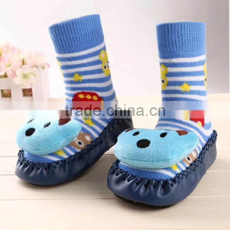 2016 Custom sock wholesale low MOQ cartoon tube baby shoe anti-slip floor sock