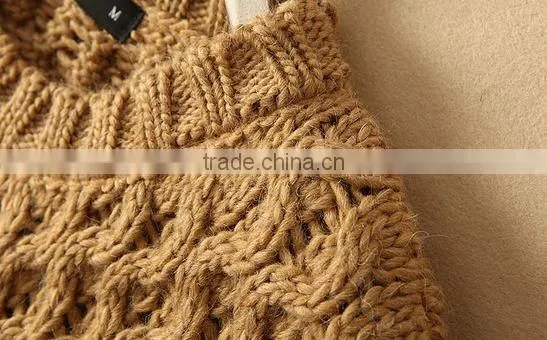 The long sleeve dark grey round V neck knitting pullover casual men knitted sweater