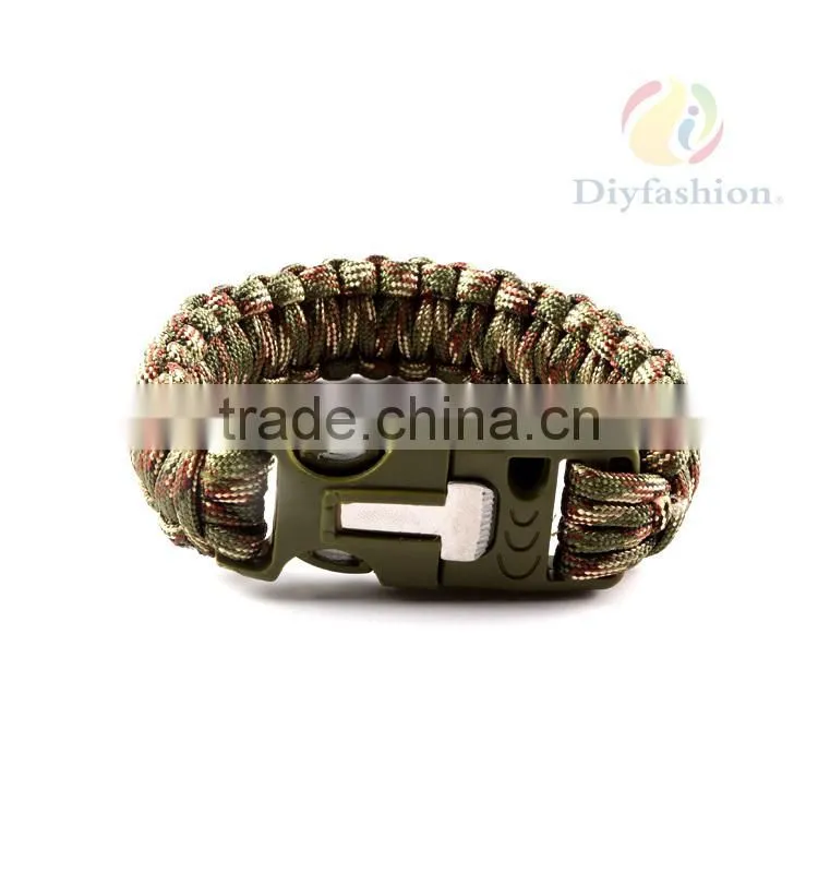 Outdoor Survival Bracelet Paracord, Handmade Bracelet For Men Women Fashion Stout Plastic Buckle PC6014-1
