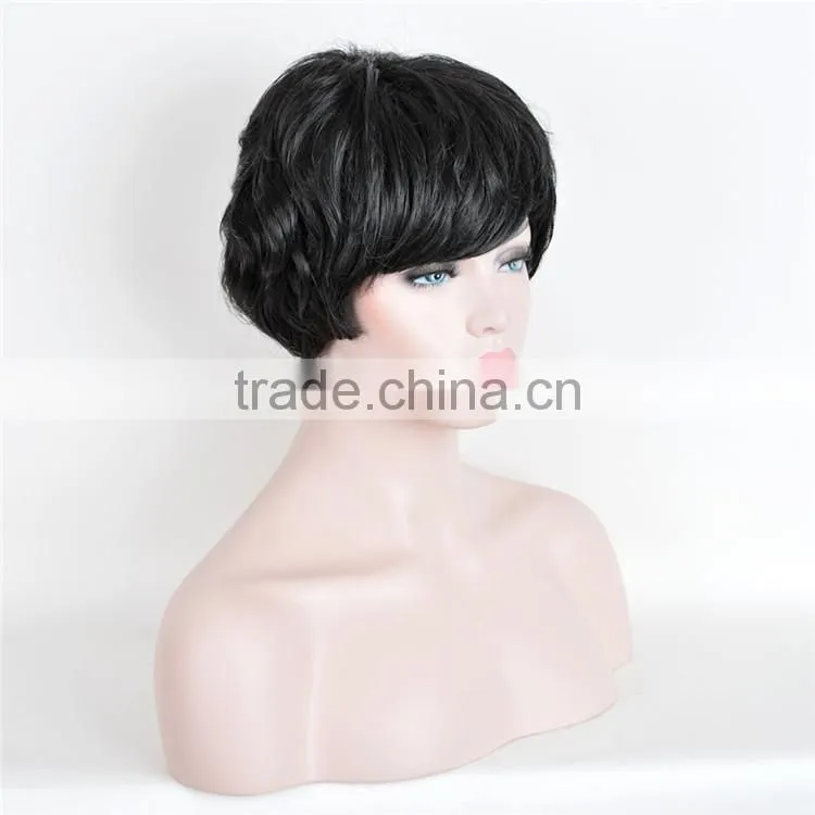 Wholesale Girls Short Black Cosplay Wigs