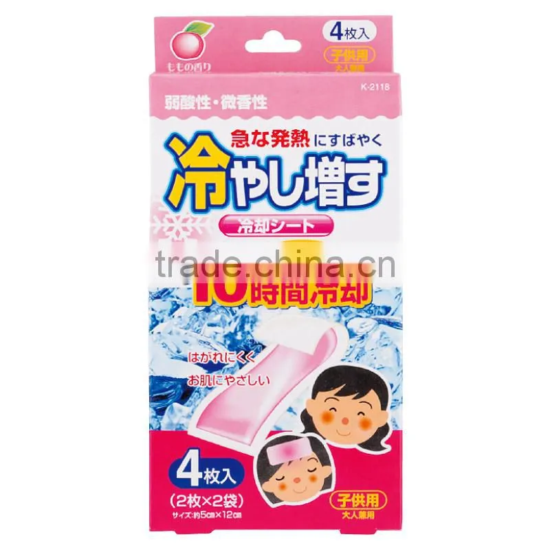 Japan Cooling Gel Sheets Peach Scent for children 4sheets/case Wholesale