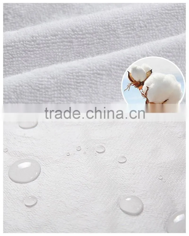 100% cotton terry cloth with waterproof TPU film fitted sheet/mattress protector/mattress pad cover
