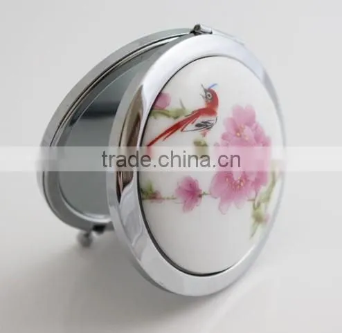 Ceramic Cosmetic Mirror/Porcelain Pocket Mirror/Chinese National Style Chinaware Make Up Mirror,Promotion Dress up Mirror