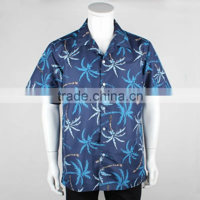 Latest customized hawaiian printed beach shirts for men