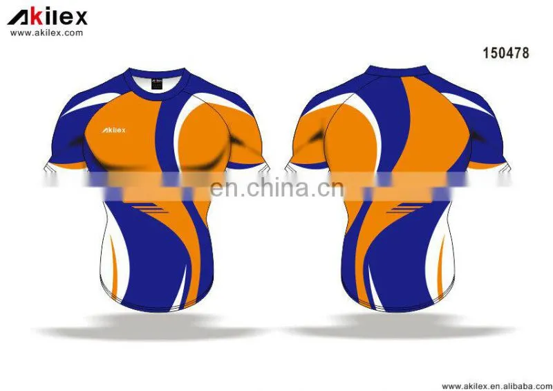 2016 trendy custom rugby jersey with sublimation