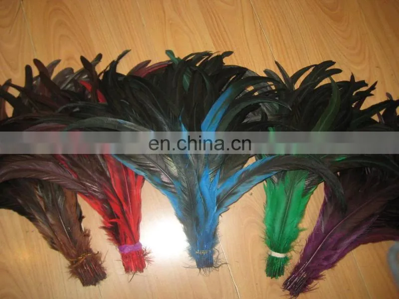 Wholesale 30-40cm bright pink rooster tail feathers