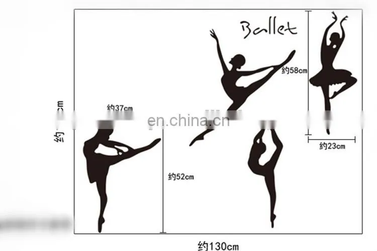 Modern Ballerina Girl Removable PVC Wall and Window Stickers