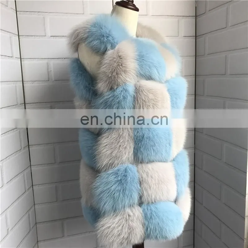 New Arrival 2015 Winter Warm Vest Fashion Women Fox Fur Vest Real Fur Coat