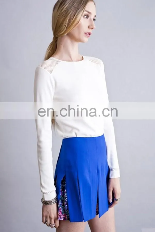 professional manufacture ladies' 100% polyester woven fashion beautiful skirt