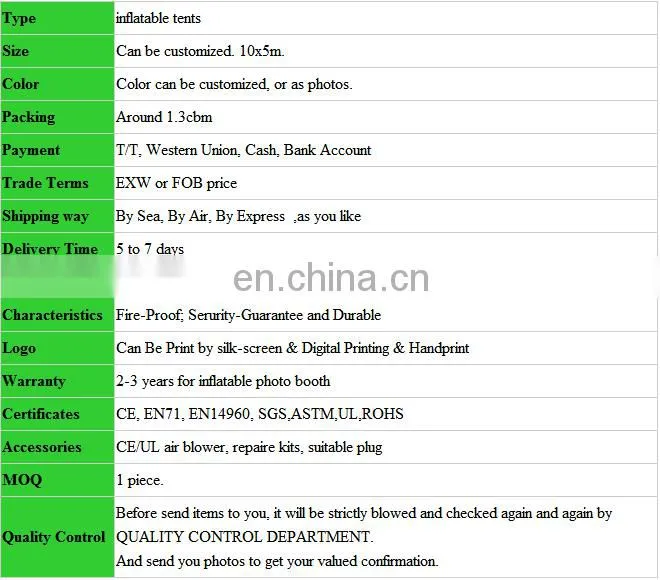 2016 Hot selling inflatable legs tent price for sale