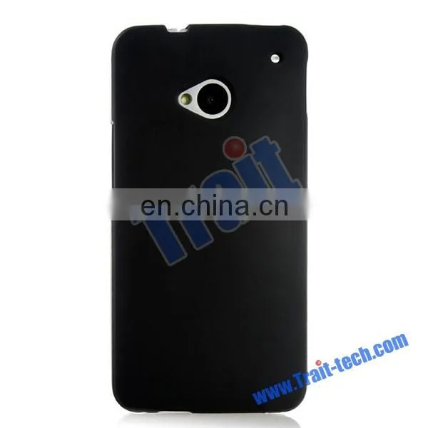 Large Stock Frosted TPU Gel Antiscratch Case for HTC One M7 Black