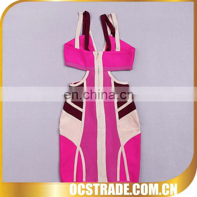 2014 wholesale pink cheap chiffon party dress with lace
