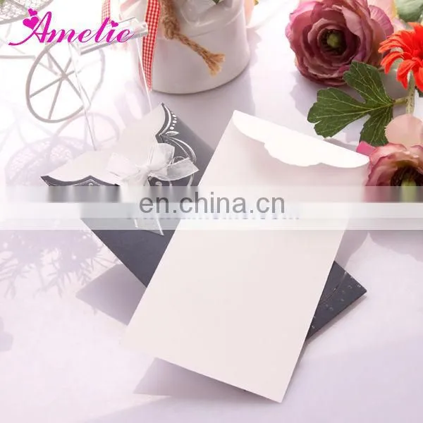 AT016 White And Brown Blue Cheap Wedding Invitations