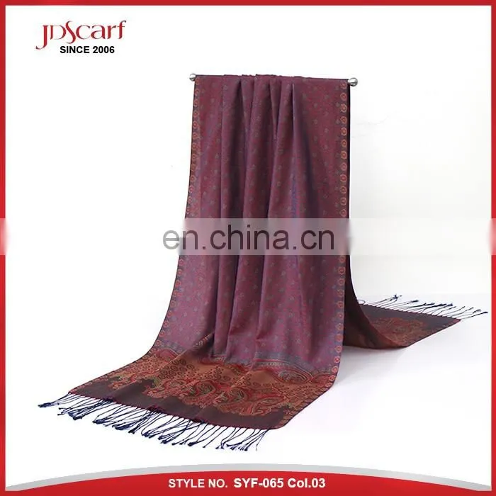 woman silky polyester scarf viscose jacquard wholesale scarf hijab