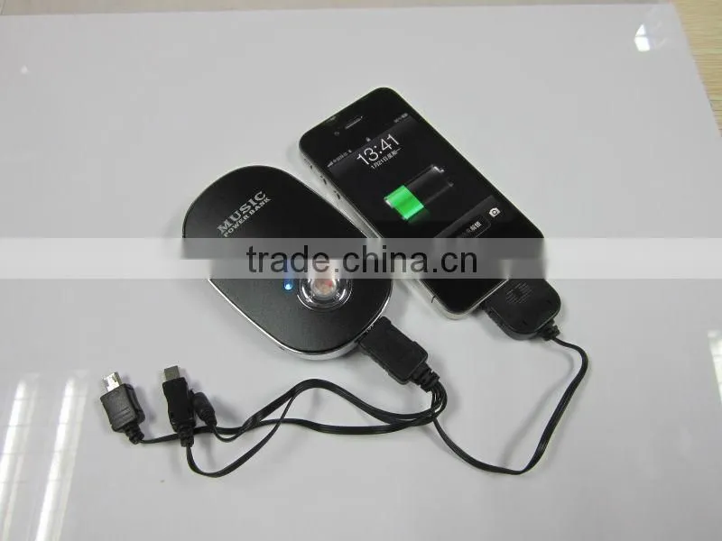 Portable mp3 music player power bank 3000 mah for iphone/samsung