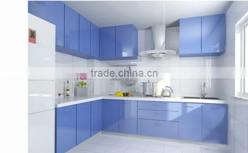 Assemble modular PVC membrane kitchen cabinets on sale( CDY-SP014)