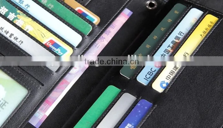 business men card holder long style clutch multifunction wallet high capacity ostrich leather gift purse for businessmen