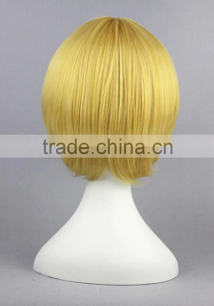 High Quality 35cm Short Straight Black Butler Cosplay Hair Wigs Belphegor Blonde wigs Synthetic Anime Cosplay Wig Party Wig