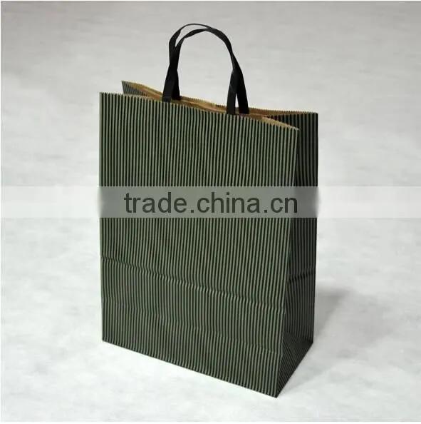 stripe kraft paper gift bag brown shopping bag