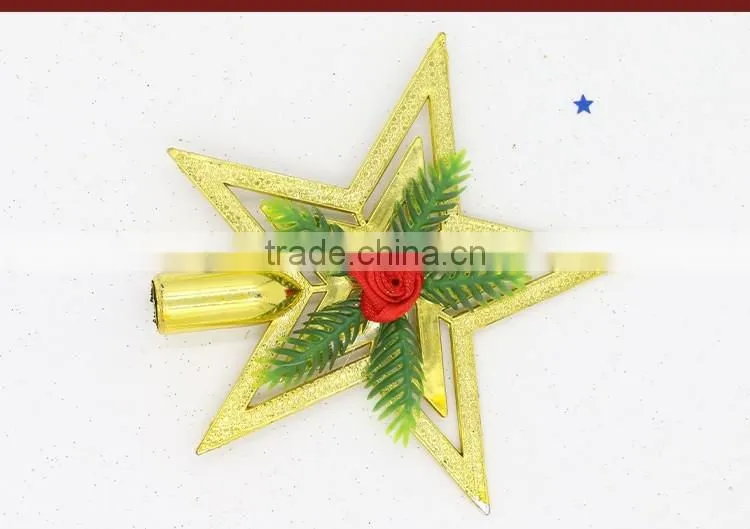 Best Promotion Top Selling Christmas Decoration Gold Star Christmas Tree Topper Decoration Pendant Ornament