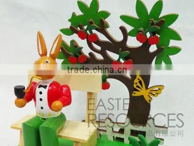 Newest Wooden Rabbit Easter Table Decoration