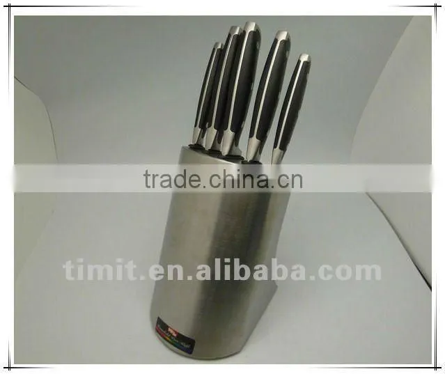 6pcs stainless steel solid handle good quality kitchen color knife