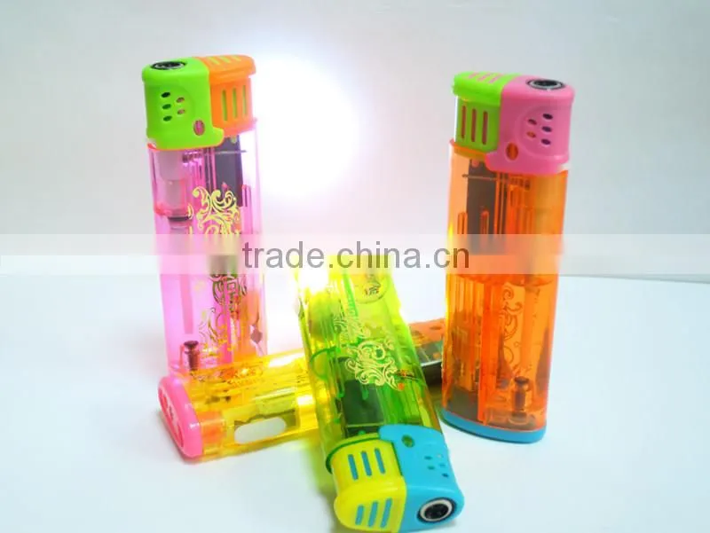 Mixed color plastic LED lighter windproof cigarette lighter with torch