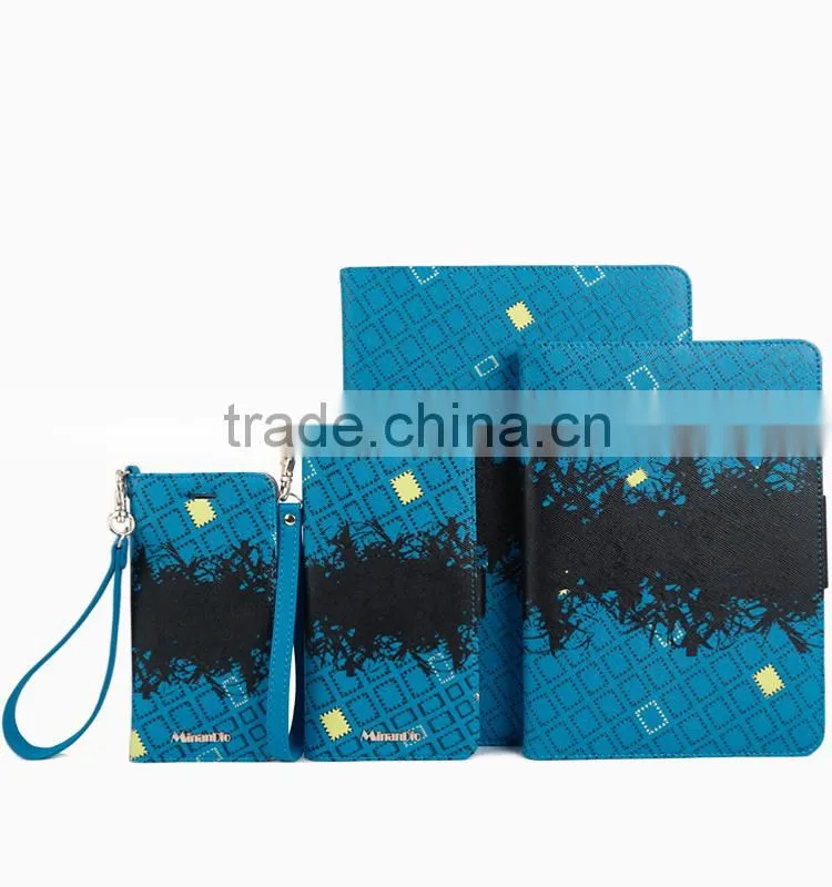 With stand up function and cards slots magnet pu leather case for ipad/mini