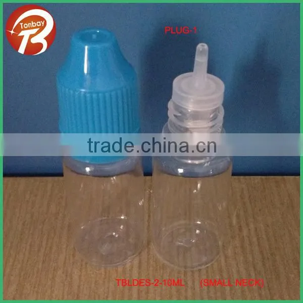 10ml E-cigarette liquid PET dropper bottle with stubby tip&childproof cap TBLDES-2-10ML(PLUG-2)