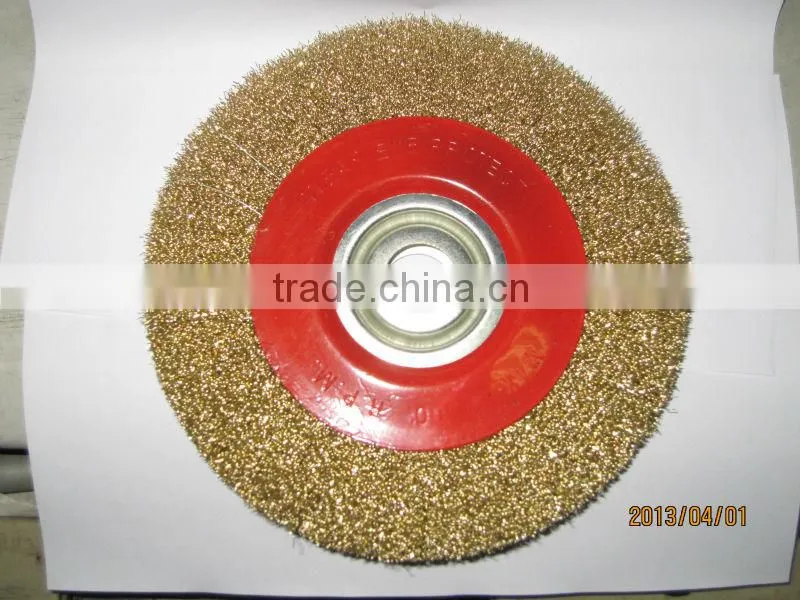 CIRCULAR CRIMPED WIRE BRUSH,cepillo circular latonado de
