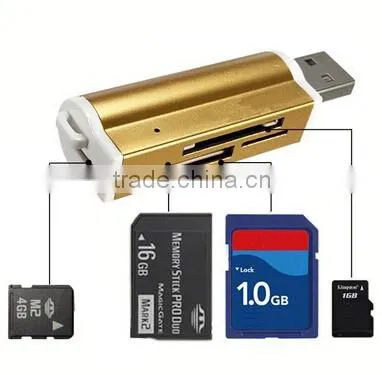 2.0 USB Interface and SM Card ,MMC Card,SD Card,XD Card ,CF Card LighterType Card Reader