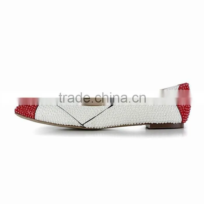 Good Quality Hot Classic Latest Flat Shoes for Women 2015 Pearls Casual Shoes