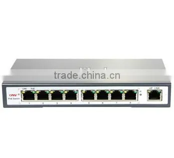 ShenZhen ONV 9 Port Power over ethernet switch with 8 POE ports 25.5W/