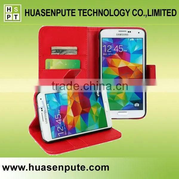 Super Fit Flip Leather Phone Case for Samsung S5 Wallet Style with Card Slots