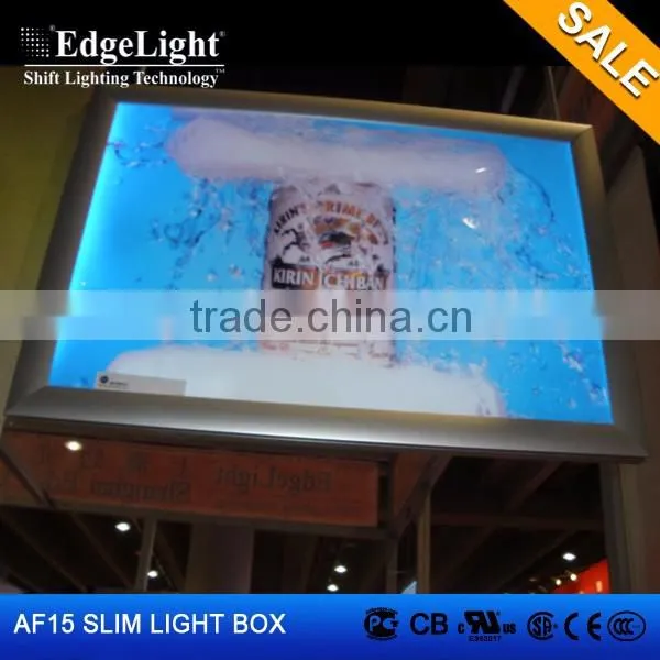 Edgelight Customized AF15 Clip type sigle side light box indoor advertising LED light box made in OEM factory