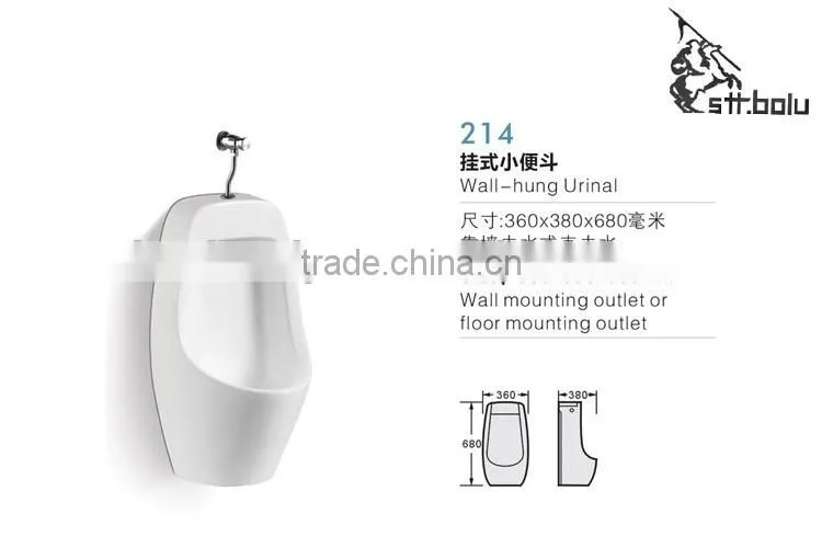 White Wall Hanging Urinal Ceramic Wall Mount Male Urinal
