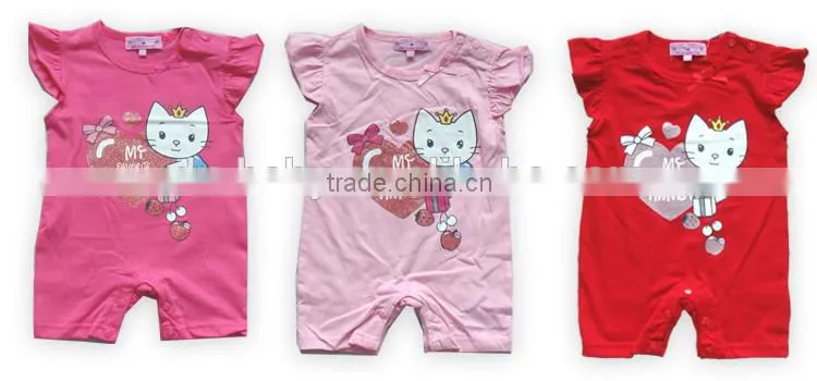 OEM wholesale 100% cotton baby clothes baby romper Glitter Print