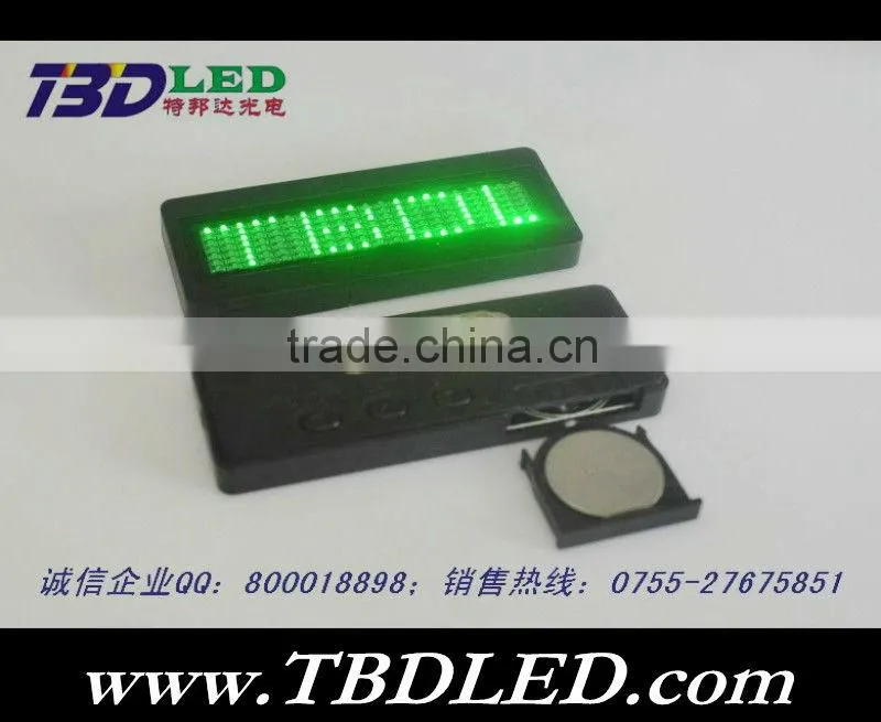 WHITE oem logo,display Graphic led name mini badge/led sign , mini led name badge