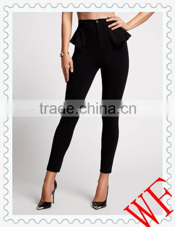 Hot! New Fancy Design Trousers Ladies Fashion Peplum Pants High waist leggings
