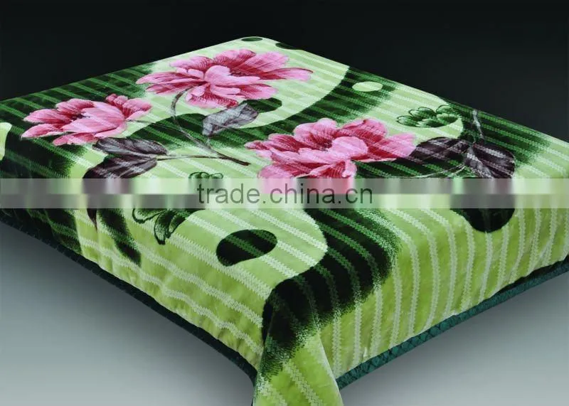 100% polyester raschel printed zig zag blanket
