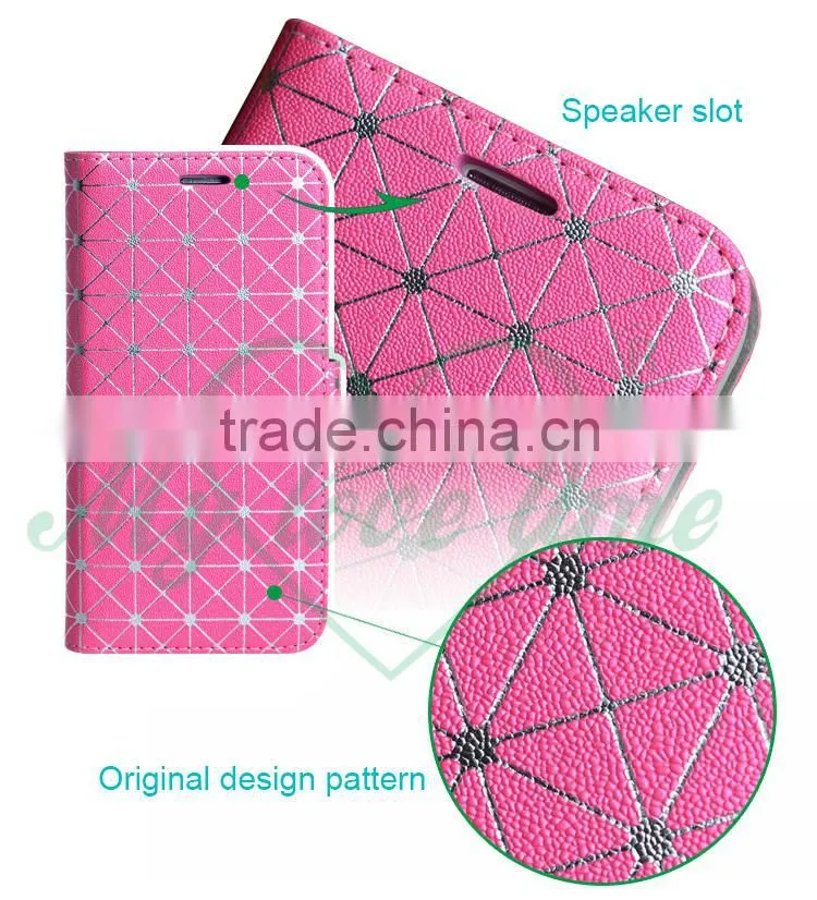 Grid Patterm OEM Leather Case for Samsung S6 Edge