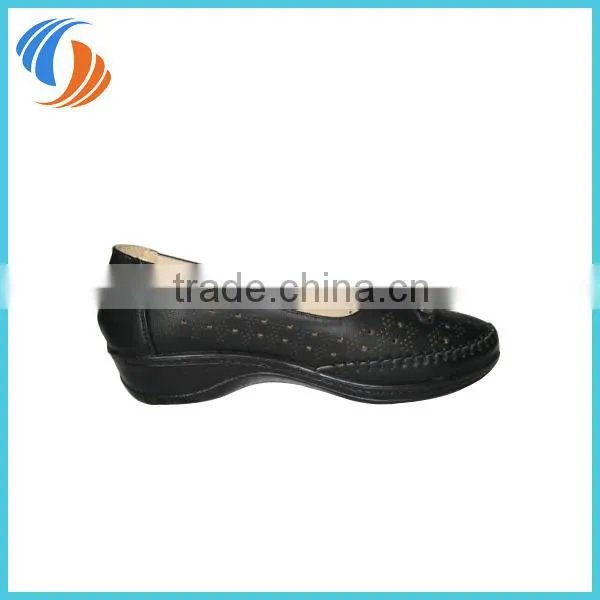 Women Black Small Holes Casual Shoes PU Leather Shoes